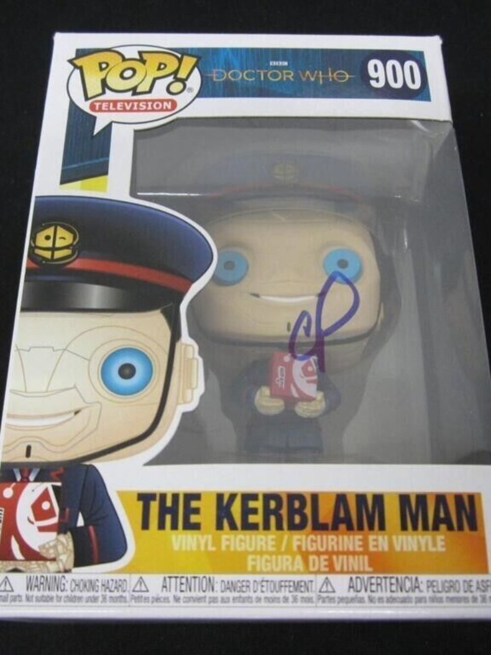Grant Perkins signed Funko Pop! Vinyl: Doctor Who - The Kerblam Man #900 w/COA